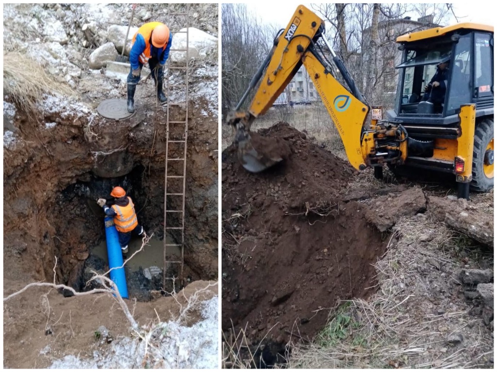 В Сланцах прошли ремонтные работы на канализационной сети